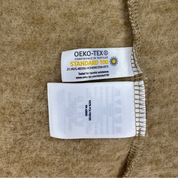 Lands End Neutral Tone Fleece/Sweater Button Blazer Jacket Size L Tan Comfy NWT - Picture 4 of 10